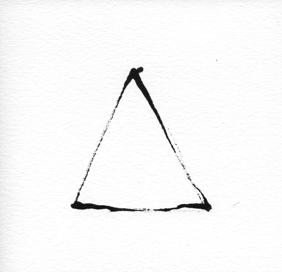 Pinceau usage envers, triangle