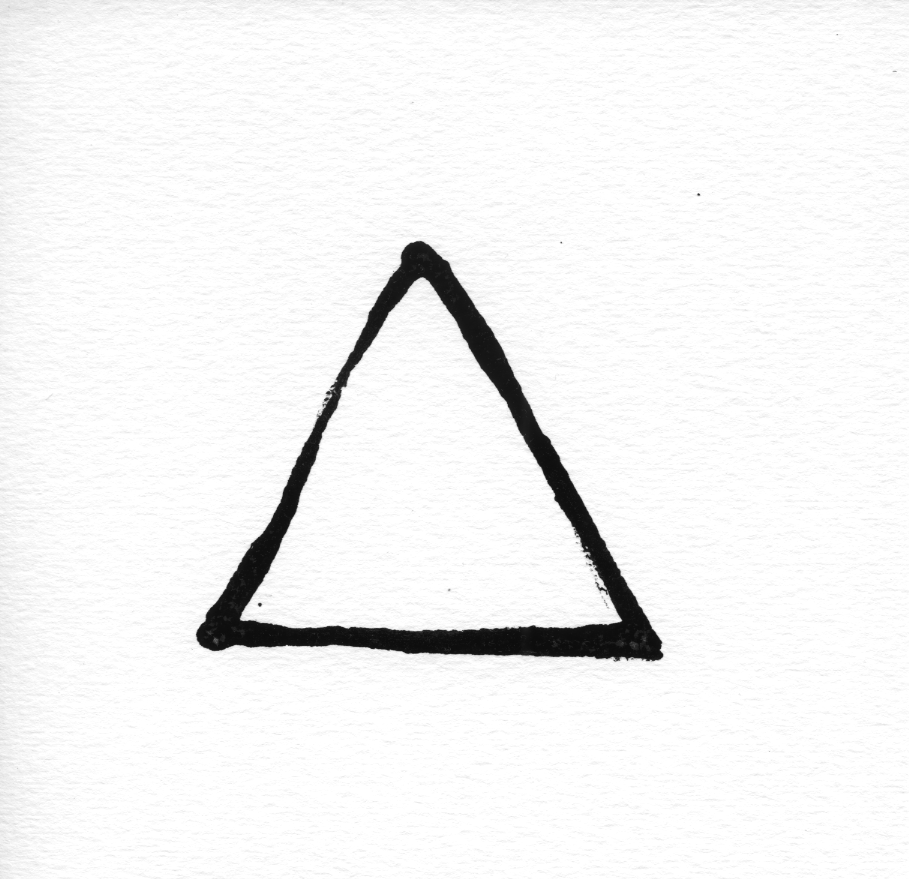 Plume usage envers, triangle